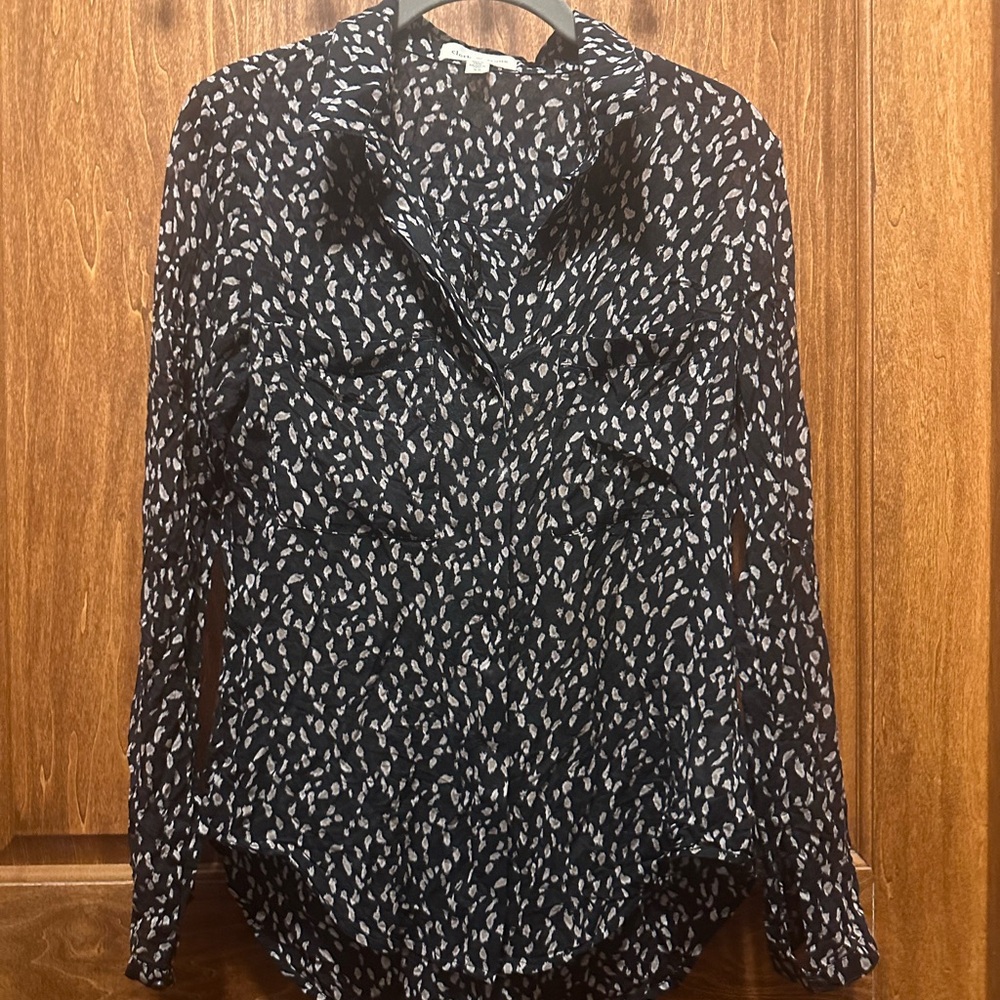 Cloth & Stone Black and White Button Down Shirt